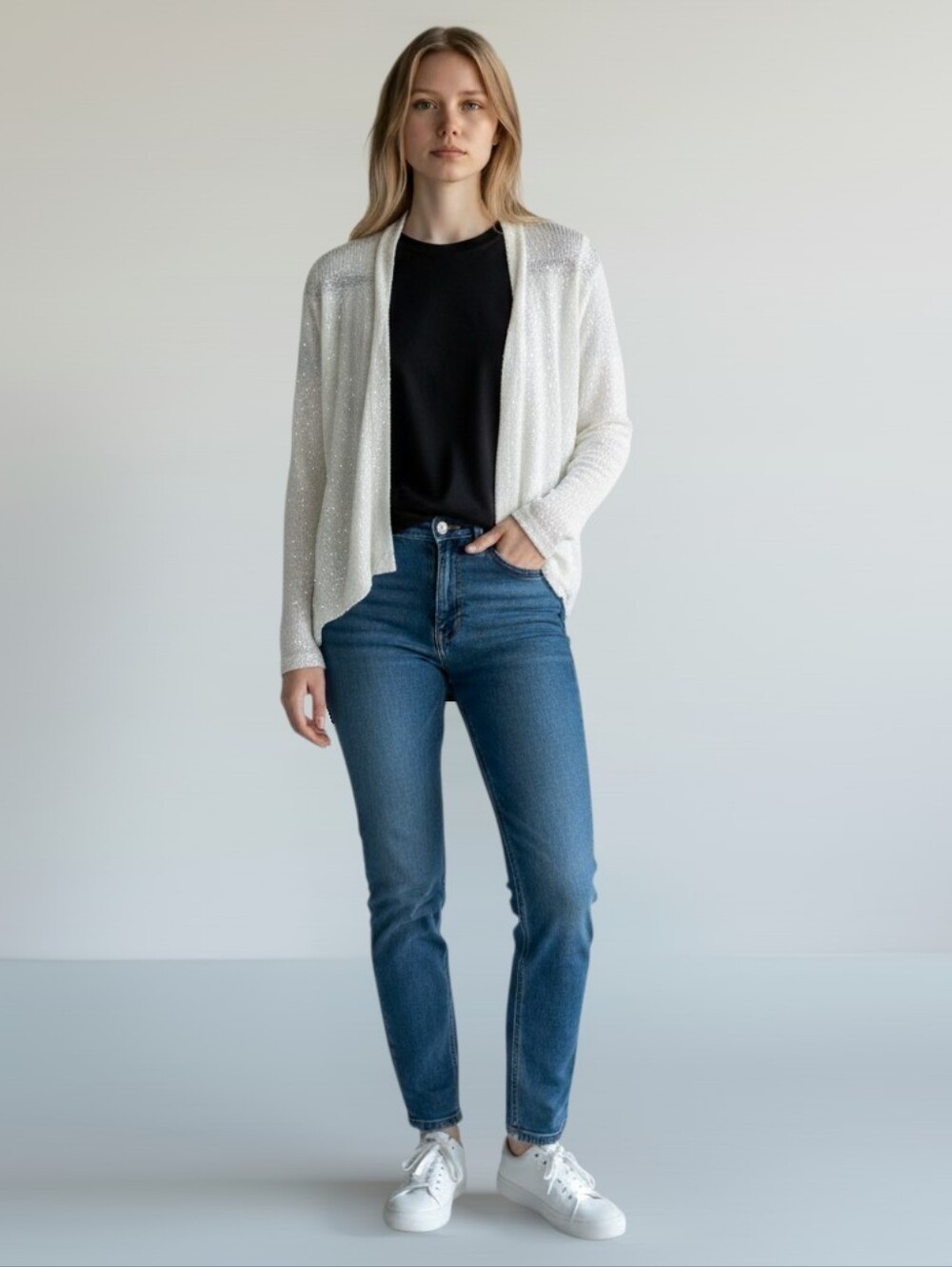NWT Anne Klein Splendid Sequin Mesh Cardigan Size 3X